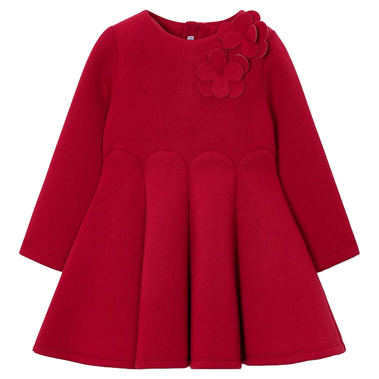 Girls Red Floral Dress, 1, hi-res