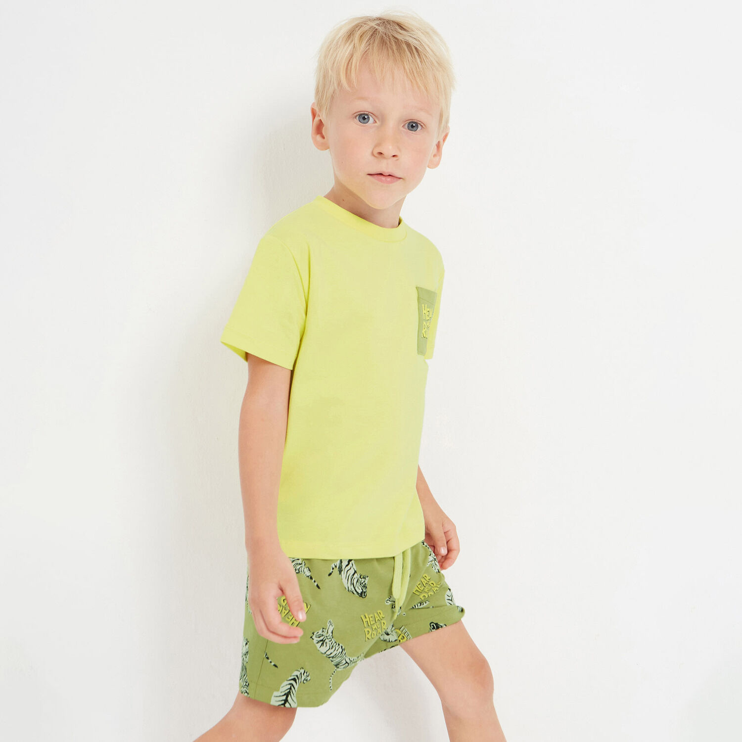 Boys Yellow & Green Pyjamas Set, 2, hi-res image number null