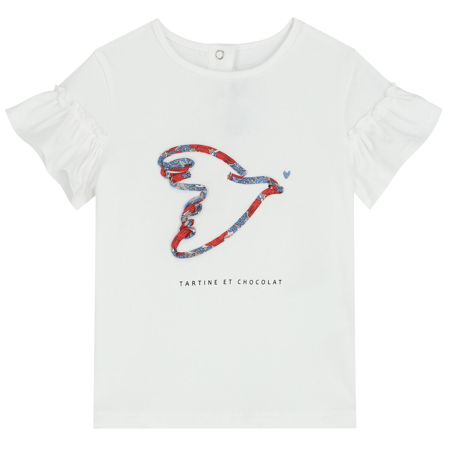 Younger Girls White Bird T-Shirt, 1, hi-res
