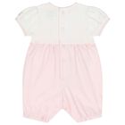 Baby Girls White & Pink Floral Romper, 1, hi-res