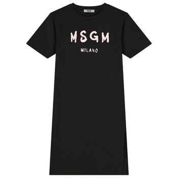 Girls Black Logo Dress
