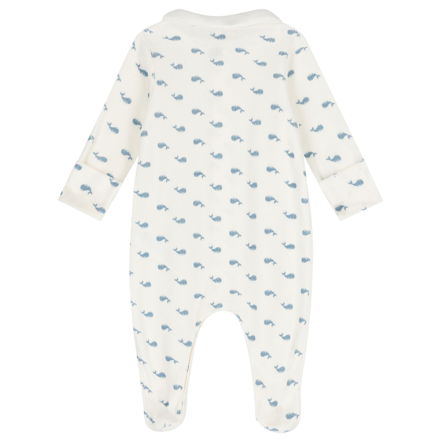 Ivory Whale Babygrow, 1, hi-res