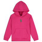 Girls Pink Logo Hooded Top, 1, hi-res