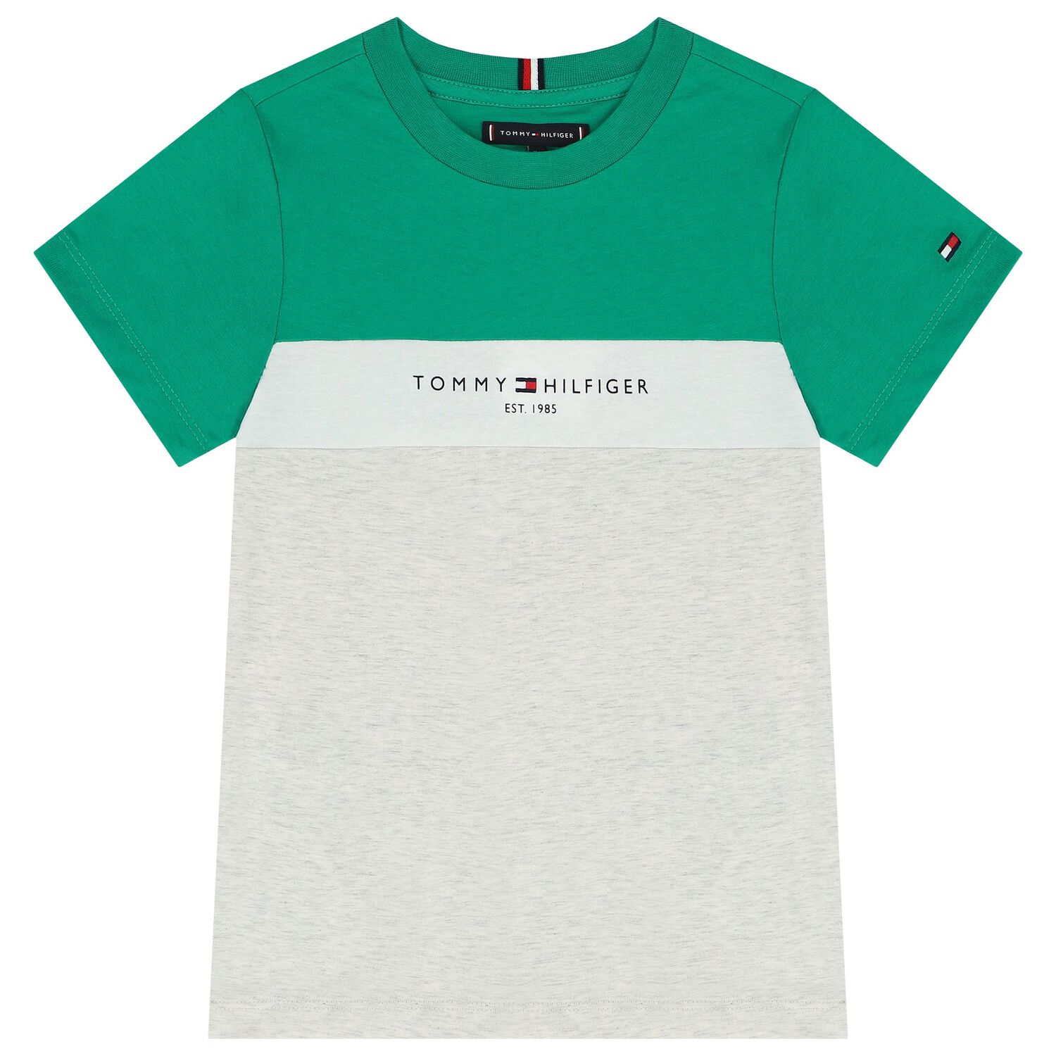 Boys Green & Grey Logo T-Shirt, 3, hi-res