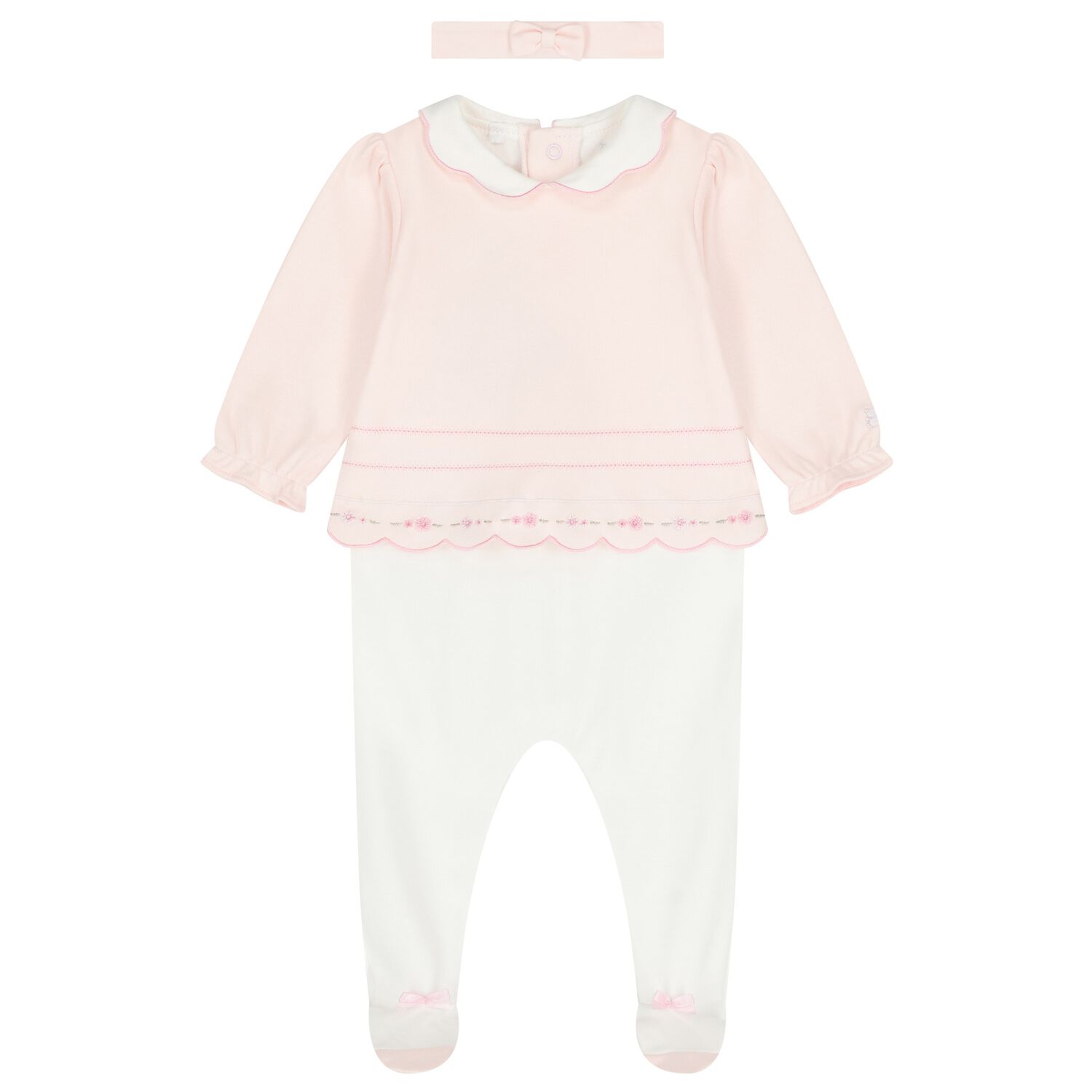 Baby Girls Pink Floral Babygrow Set, 1, hi-res