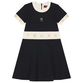 Girls Black Logo Dress
