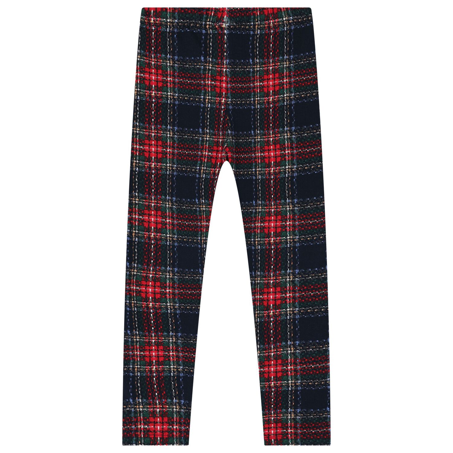Girls Red & Navy Blue Tartan Leggings Set, 2, hi-res