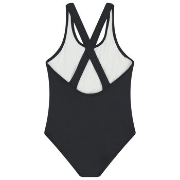 Girls Black Logo Swimsuit 