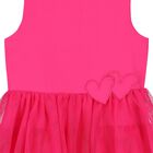 Girls Pink Heart Flared Dress, 1, hi-res