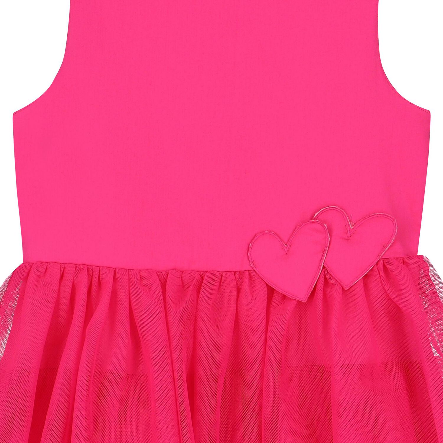 Girls Pink Heart Flared Dress, 1, hi-res image number null