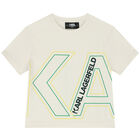 Boys Ivory Logo T-Shirt, 1, hi-res