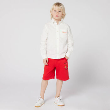 Boys Red Logo Shorts
