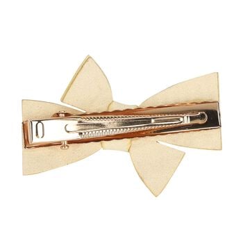 Girls Gold Diamante Embellished Bow Hair Clip