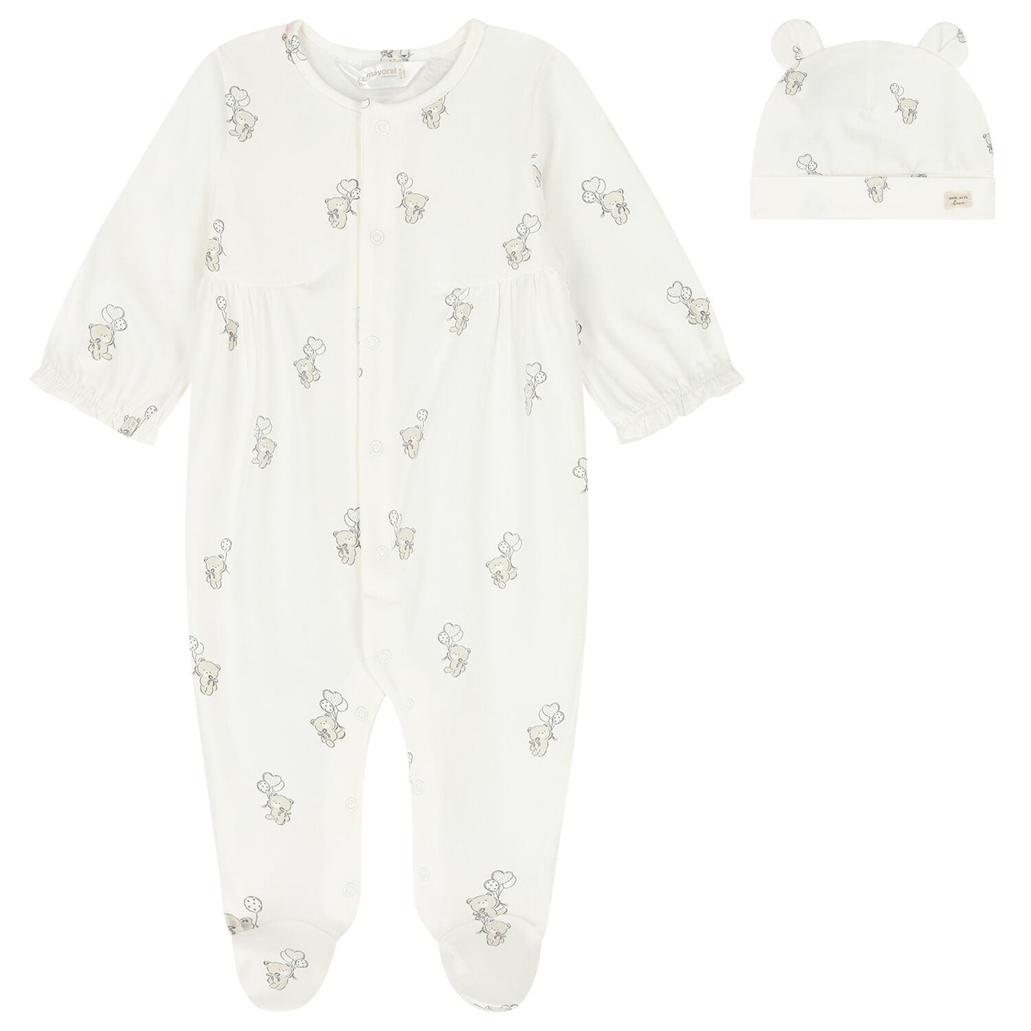 Ivory Teddy Bear Babygrow Set, 2, hi-res