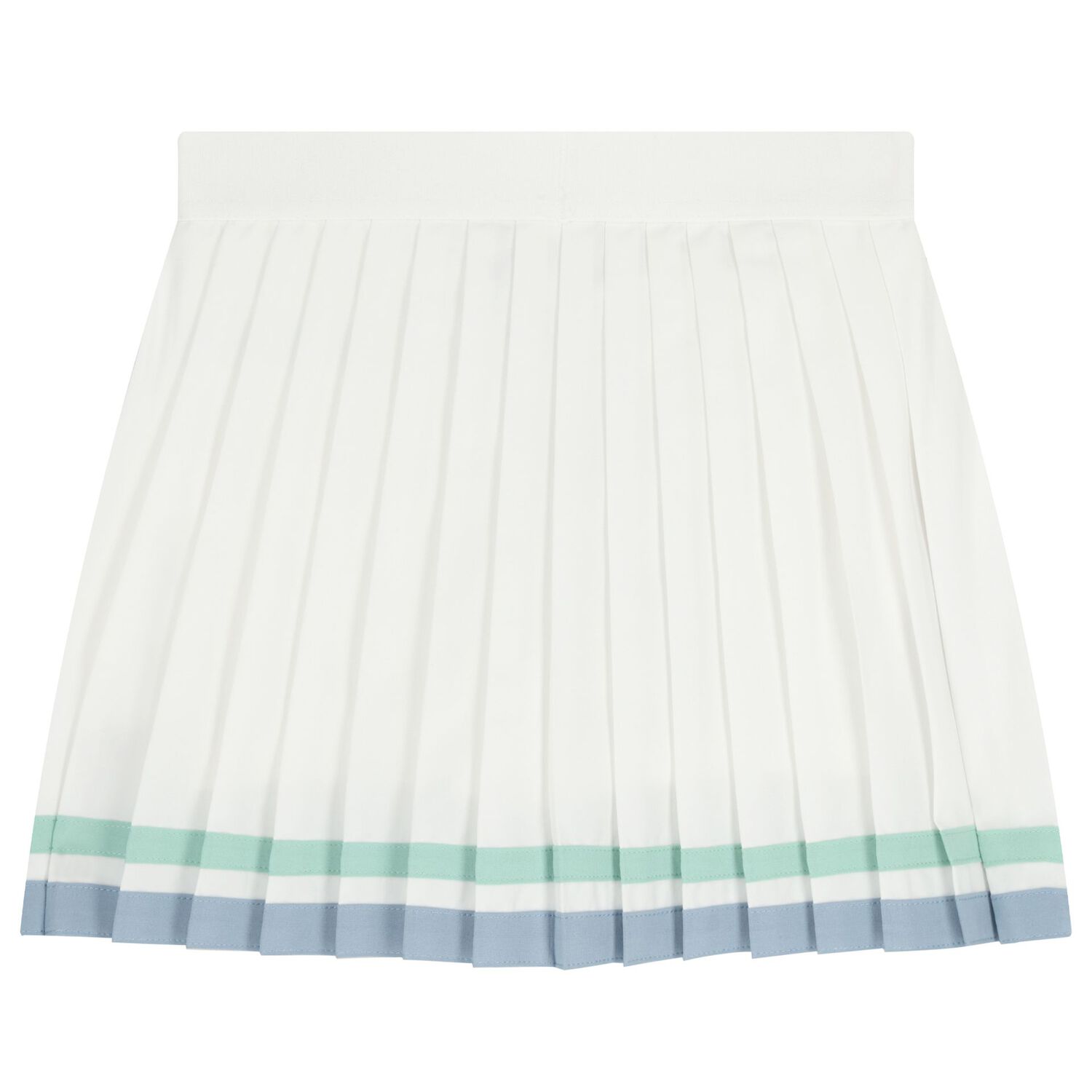 Girls White Logo Pleated Skirt, 1, hi-res