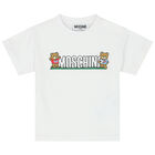 Younger Boys White & Grey Teddy Bear Shorts Set, 1, hi-res