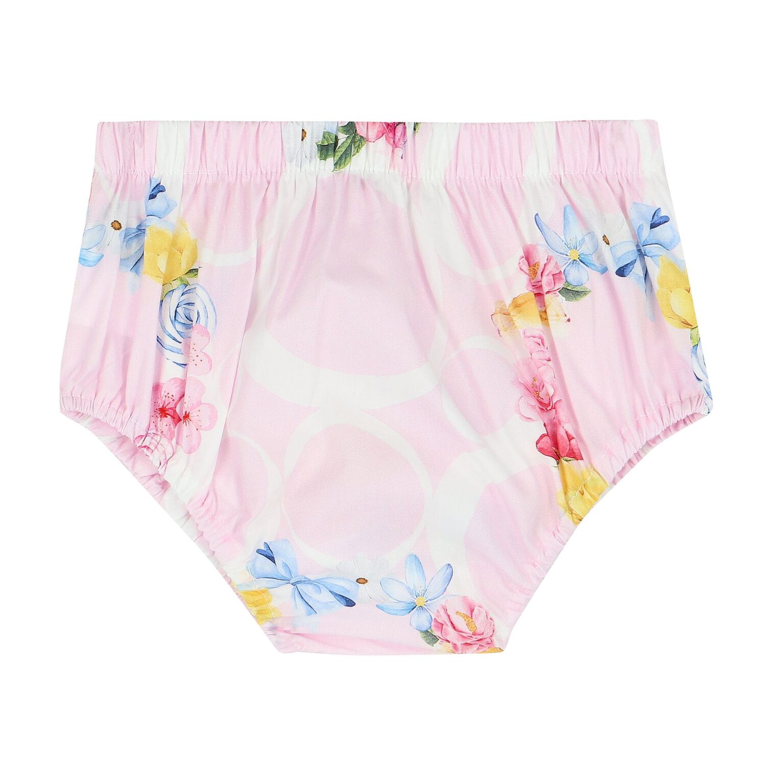 Baby Girls Pink Ruffled Floral Dress Set, 1, hi-res