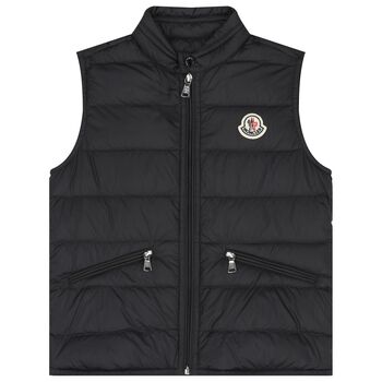 Boys Black Puffer Gilet