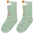 Baby Girls Green & Ivory Socks ( 4-Pack ), 1, hi-res