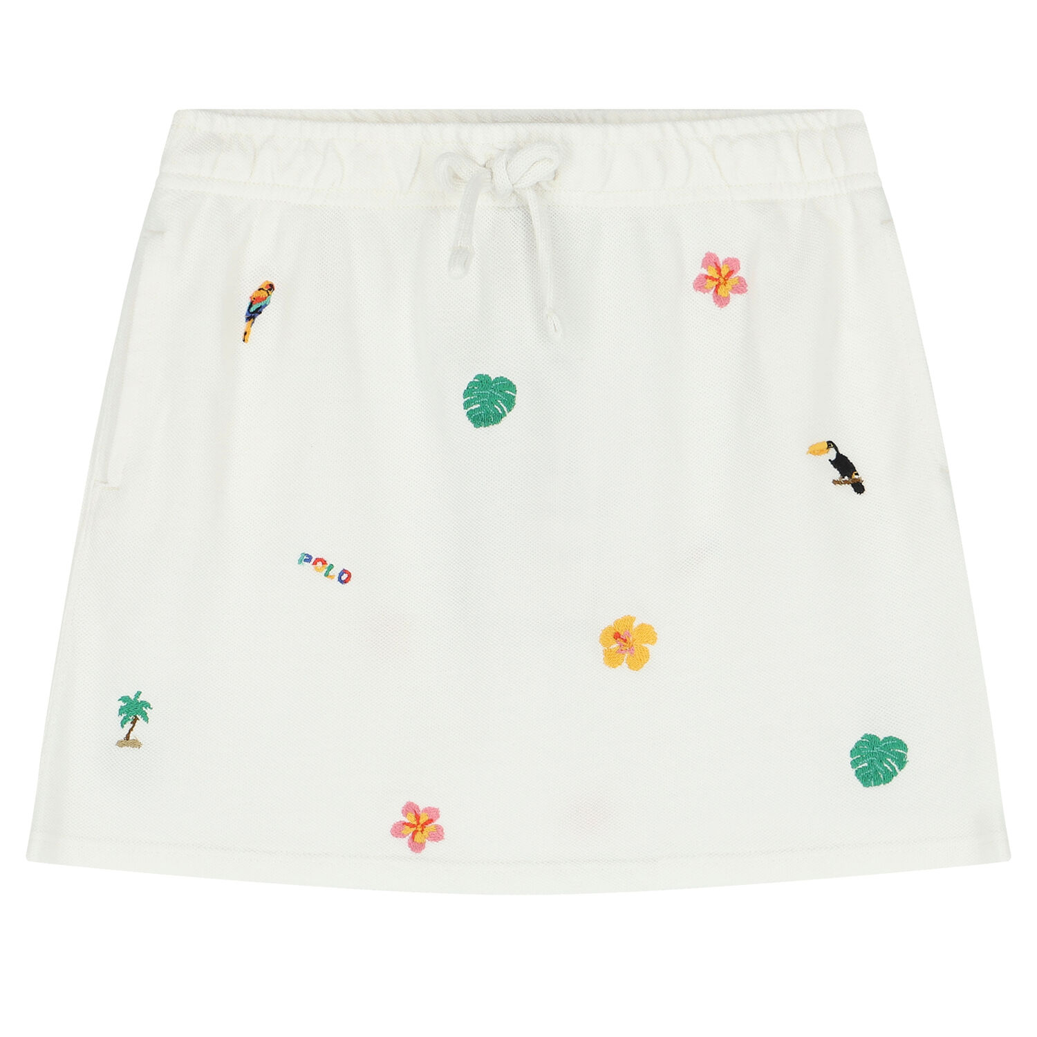 Girls White Embroidered Skirt, 1, hi-res image number null