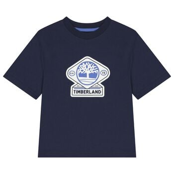 Boys Navy Blue Logo T-Shirt