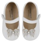 Baby Girls White Embellished Butterfly Shoes, 1, hi-res