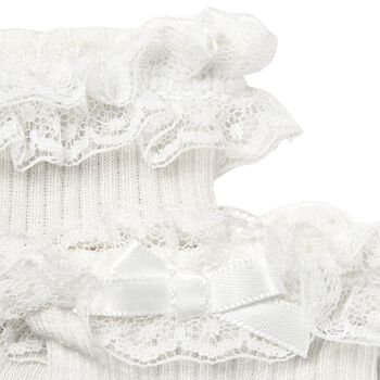 Baby Girls Ivory Lace Socks