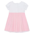 Younger Girls White & Pink Tulle Dress, 1, hi-res
