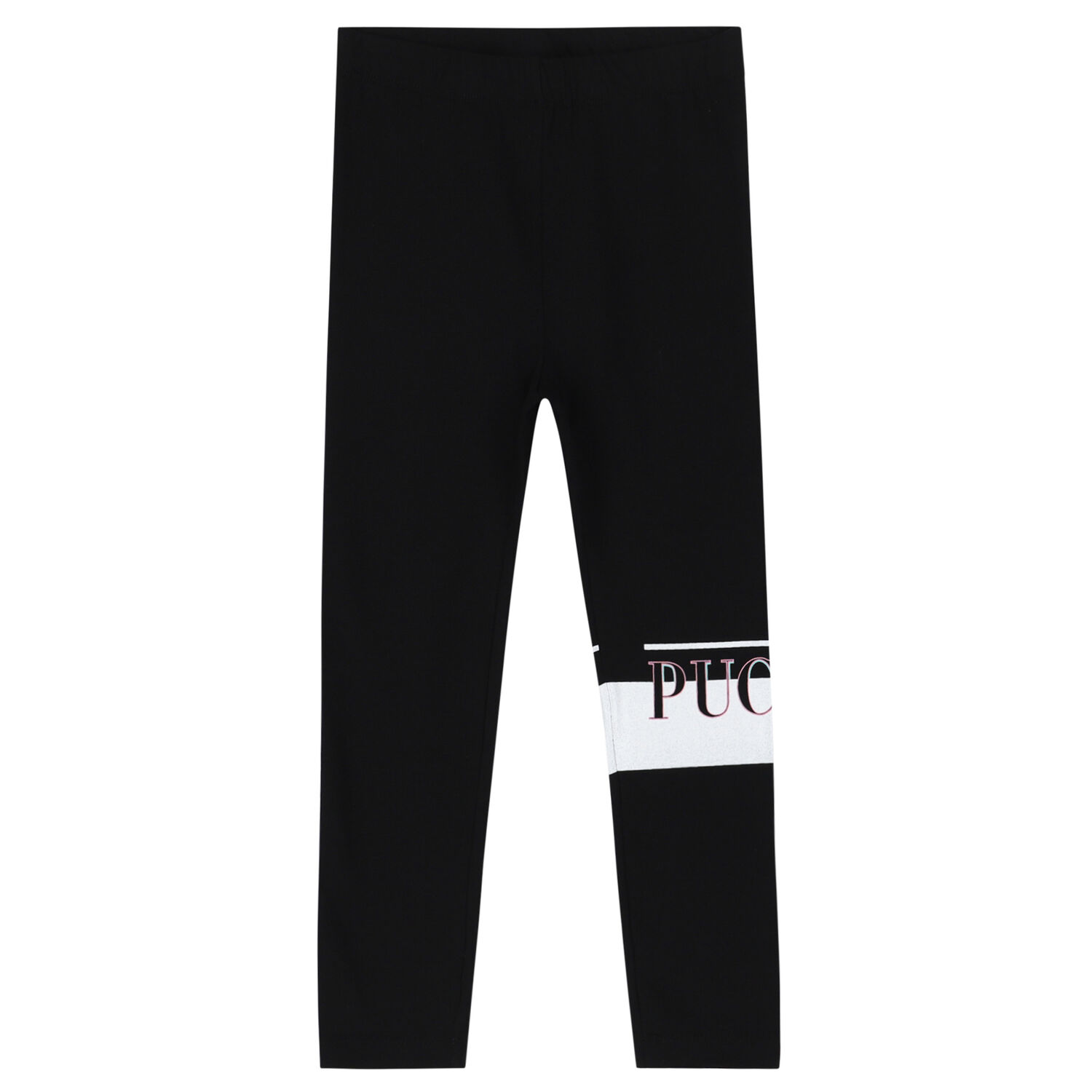 Girls Black Logo Leggings, 1, hi-res image number null