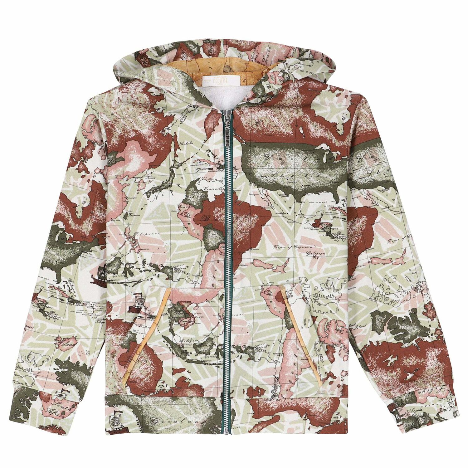 Boys Geo Map Hooded Top, 1, hi-res