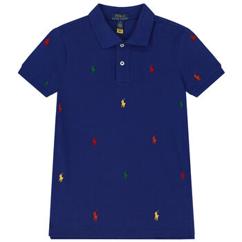 Boys Blue Logo Polo Shirt