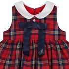 Younger Girls Red & Navy Blue Tartan Dress, 1, hi-res