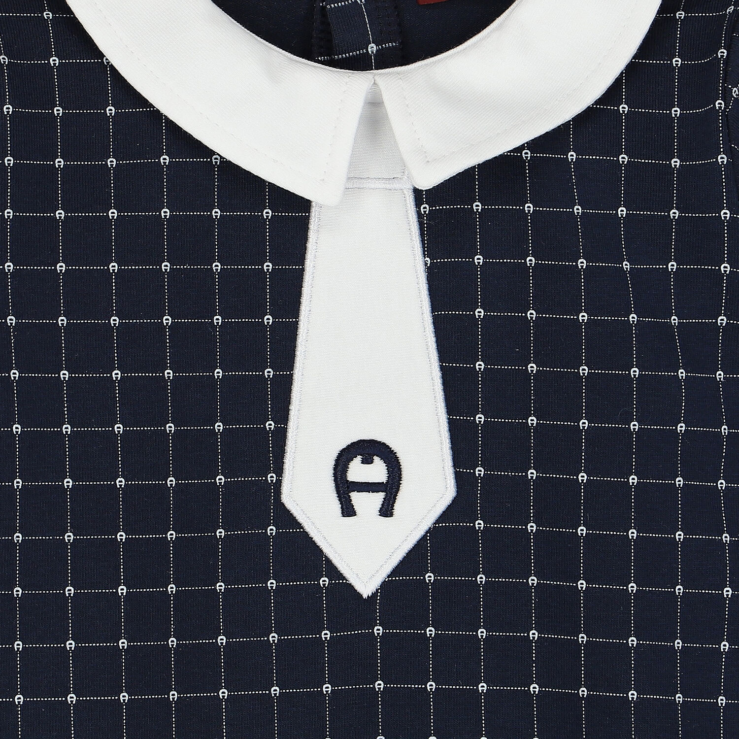 Baby Boys Navy Blue Pima Cotton Logo Babygrow, 1, hi-res