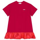 Girls Red Logo Dress, 1, hi-res