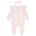 Baby Girls White & Pink Floral Babygrow Gift Set, 1, hi-res