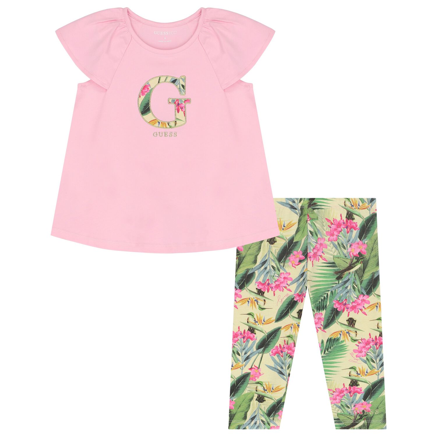 Girls Botanical Print Legging Set, 1, hi-res