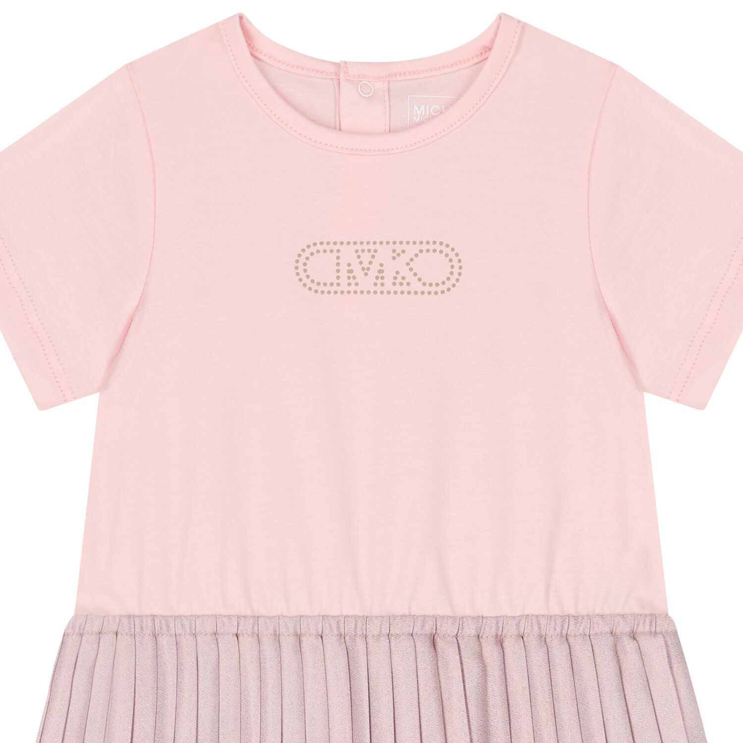 Younger Girls Pink Logo Pleated Dress, 1, hi-res image number null