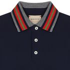 Boys Navy Blue Polo Shirt, 1, hi-res