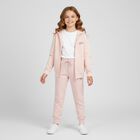 Girls Pink Logo Hooded Zip Up Top, 1, hi-res