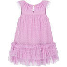 Girls Violet Hearts Tulle Dress, 1, hi-res