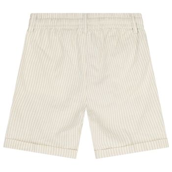 Boys Ivory & Beige Striped Shorts