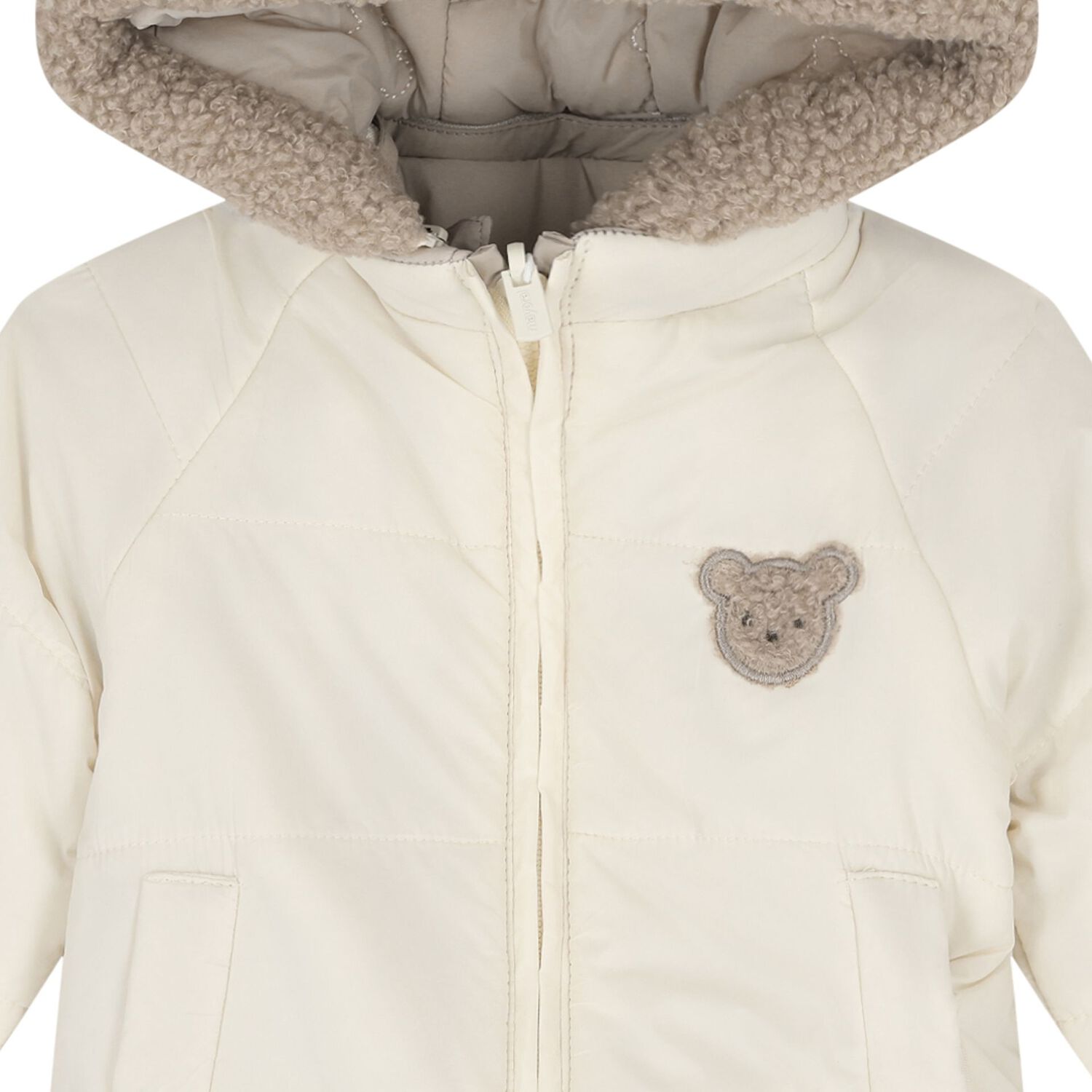 Baby Boys Beige & Ivory Reversible Coat, 1, hi-res