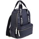 Girls Navy Logo Backpack, 1, hi-res