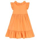 Girls Orange Ruffle Dress, 1, hi-res