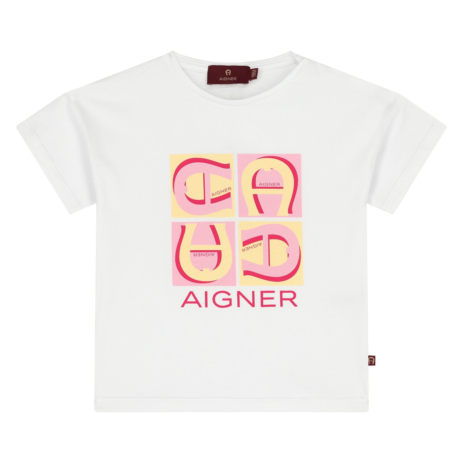 Younger Girls White Logo T-Shirt, 1, hi-res