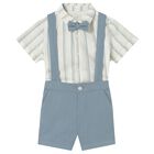 Younger Boys Blue & Ivory Shorts Set, 1, hi-res