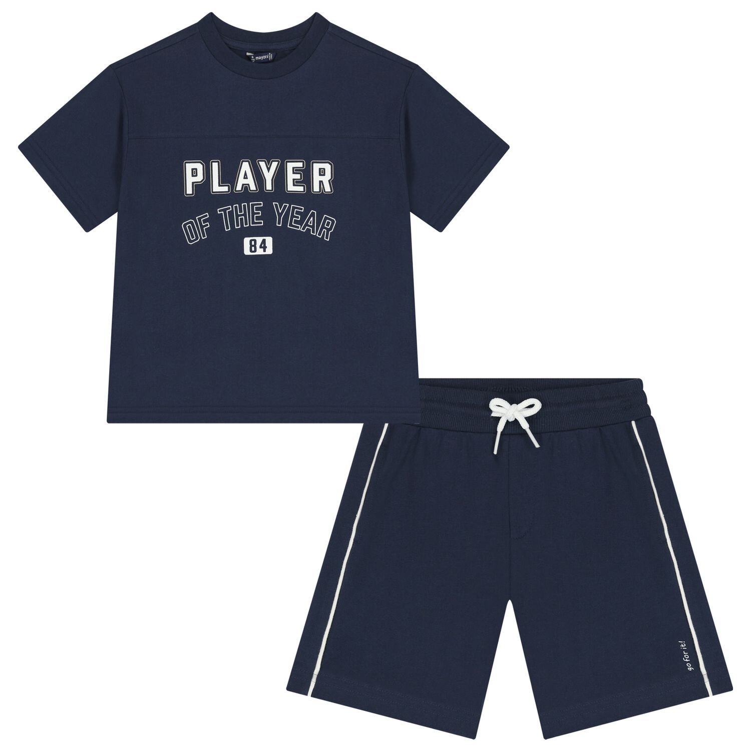 Boys Navy Blue Shorts Set, 1, hi-res