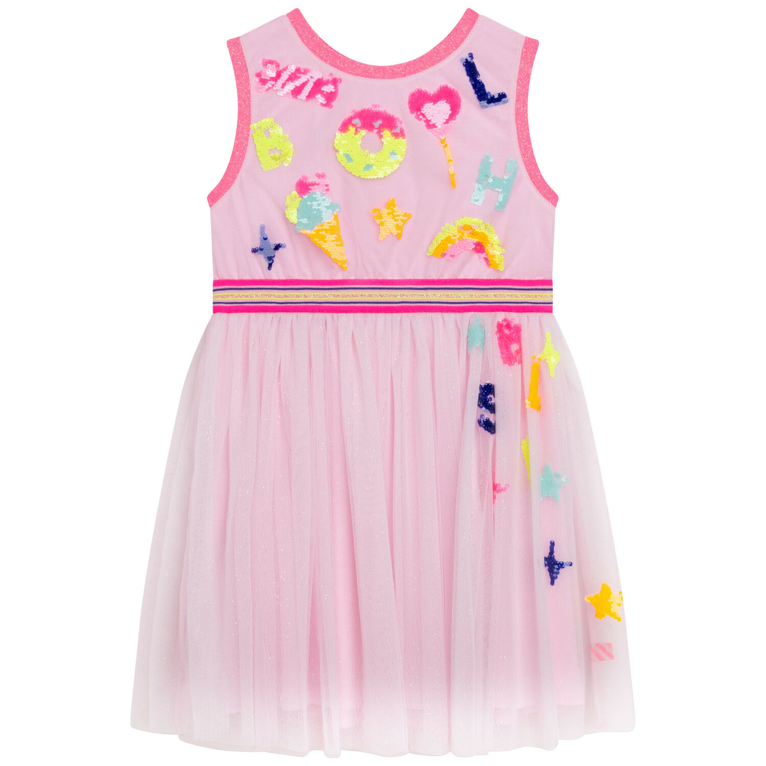 Girls Pink Tulle & Sequin Dress, 1, hi-res