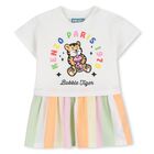 Younger Girls Ivory Bubble Tiger Dress, 1, hi-res