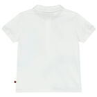 Younger Boys White Logo Polo Shirt, 1, hi-res